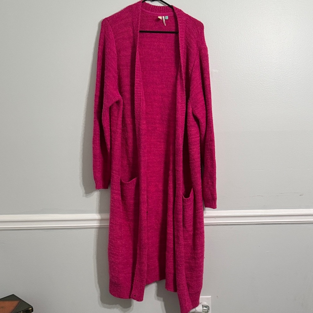 Pilcro Magenta Open Front Cardigan